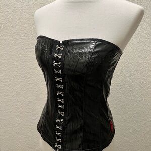 Tripp NYC Black Vinyl Corset Top vintage